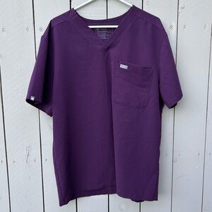 Figs Men's XL - Leon Three-Pocket Scrub Top - PO# 1960 DEEP PURPLE